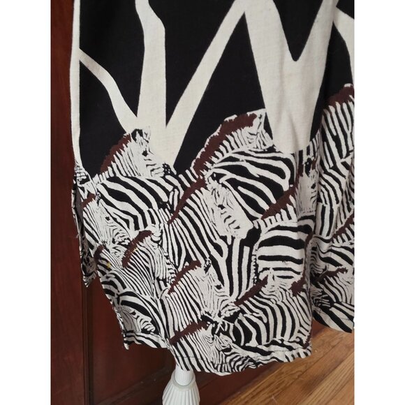 Anthony Mark Hankins Button-Down Shirt With Zebra Print Black White L - Picture 3 of 9
